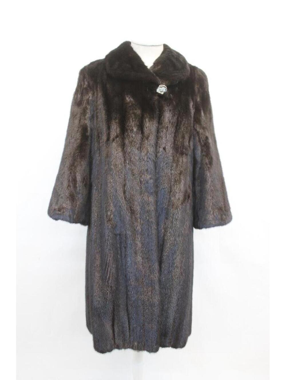 Excellent Female Dark Ranch Br0Wn Mink Fur Coat Jacket Women Woman Sz 4 Petite